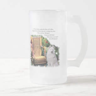 Caneca De Cerveja Vidro Jateado Presentes de Arte Samoyed