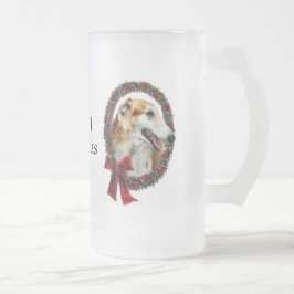 Caneca De Cerveja Vidro Jateado Presentes de Natal Borzoi