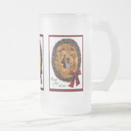 Caneca De Cerveja Vidro Jateado Presentes de Natal Chow Chow