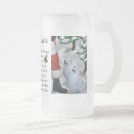 Caneca De Cerveja Vidro Jateado Presentes de Natal de Cachorro Eskimo Americano