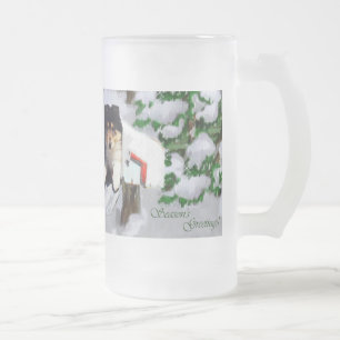 Caneca De Cerveja Vidro Jateado Presentes de Natal de Collie Tripla Collie