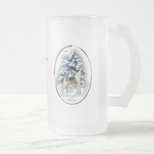 Caneca De Cerveja Vidro Jateado Presentes de Natal de Fio Fox Terrier