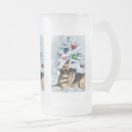 Caneca De Cerveja Vidro Jateado Presentes de Natal de german shepherd