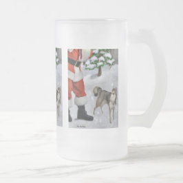 Caneca De Cerveja Vidro Jateado Presentes de Natal do Klee Kai no Alaska