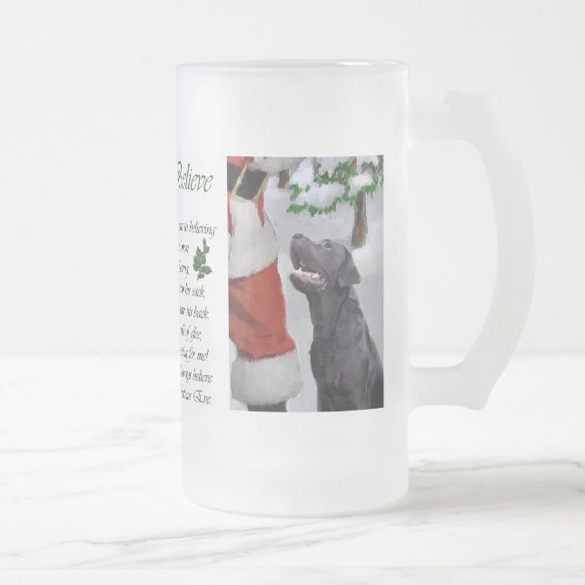 Caneca De Cerveja Vidro Jateado Presentes de Natal do Labrador Retriever (Direita)