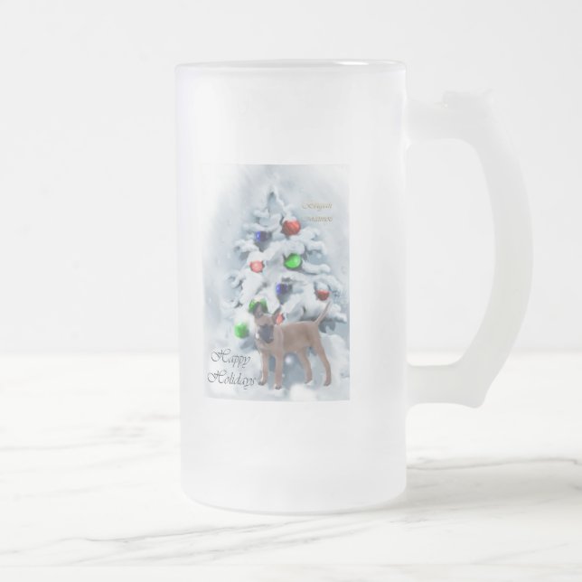 Caneca De Cerveja Vidro Jateado Presentes de Natal em Malinois belgas (Direita)