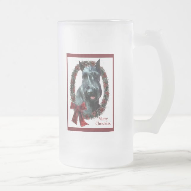 Caneca De Cerveja Vidro Jateado Presentes de Natal Giant Schnauzer (Direita)