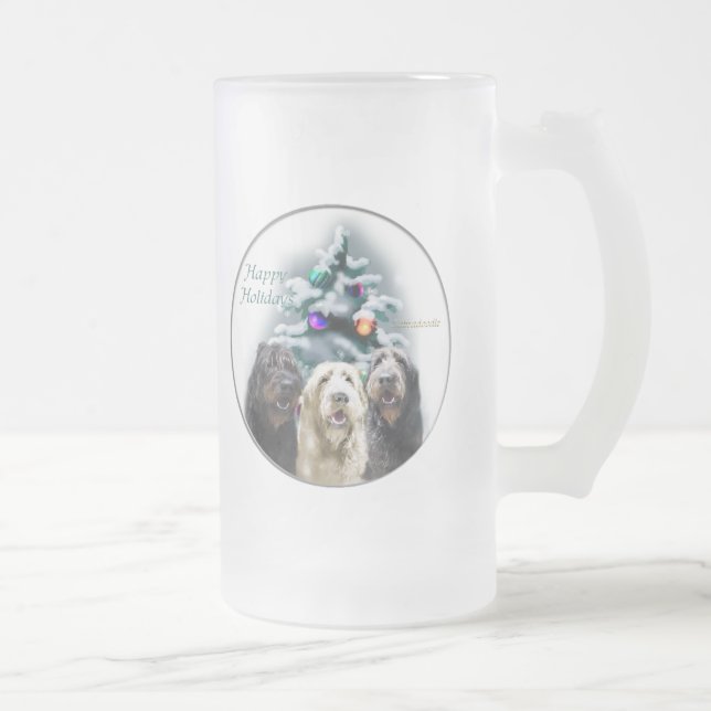 Caneca De Cerveja Vidro Jateado Presentes de Natal Labradoodle (Direita)