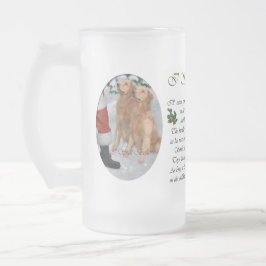 Caneca De Cerveja Vidro Jateado Presentes de Natal para ouro Retriever