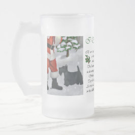 Caneca De Cerveja Vidro Jateado Presentes de Natal Terrier escoceses