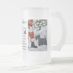 Caneca De Cerveja Vidro Jateado Presentes de Natal Terrier escoceses