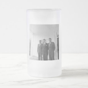 Caneca De Cerveja Vidro Jateado Presidente Americano John Kennedy & Irmãos, Camelo
