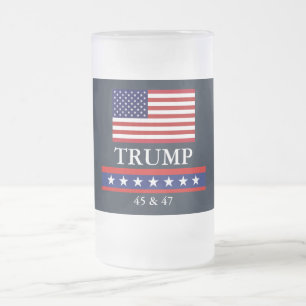 CANECA DE CERVEJA VIDRO JATEADO PRESIDENTE DONALD TRUMP FOSCO GLASS MUG