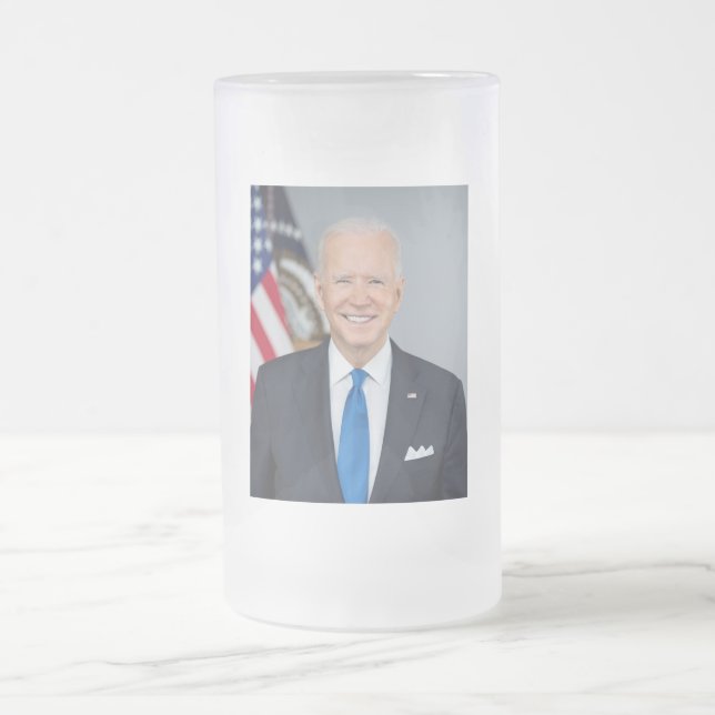 Caneca De Cerveja Vidro Jateado Presidente Joe Biden White House Retrato (Centro)