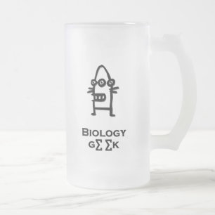 Caneca De Cerveja Vidro Jateado Preto do geek da biologia do bot de três olhos