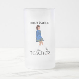 Caneca De Cerveja Vidro Jateado Professor de Dança Irlandesa - Sapato Macio Azul