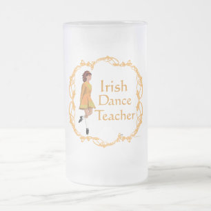 Caneca De Cerveja Vidro Jateado Professor de Dança Step Irlandesa - Ouro