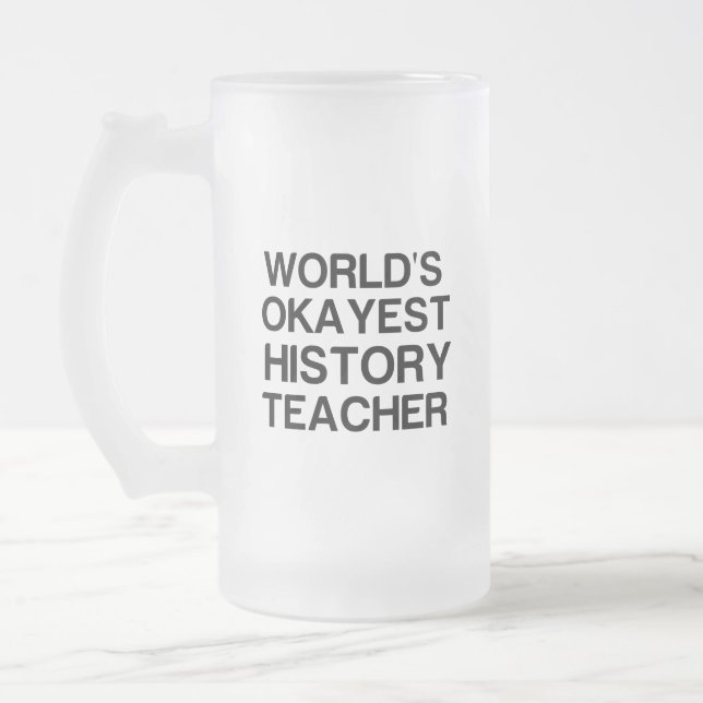 CANECA DE CERVEJA VIDRO JATEADO PROFESSOR DE HISTÓRIA MUNDIAL (Esquerda)