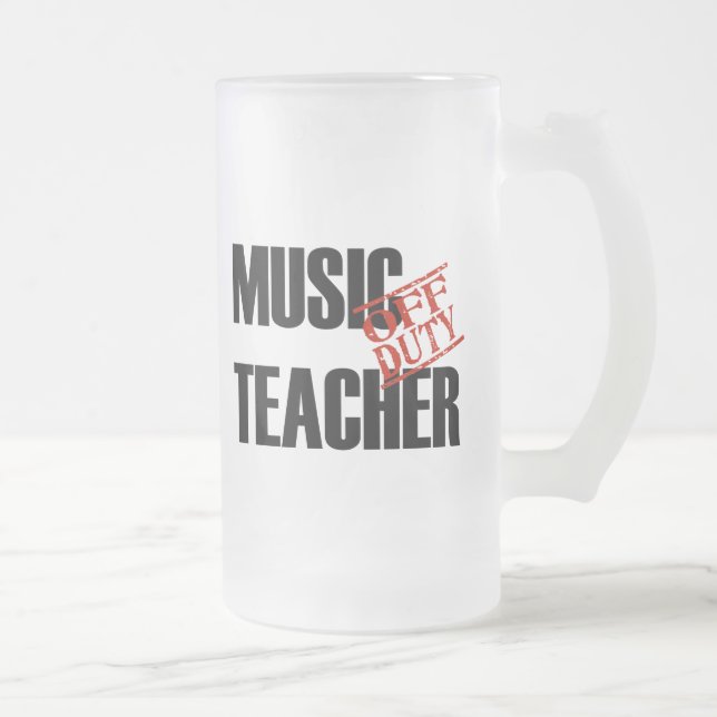 CANECA DE CERVEJA VIDRO JATEADO PROFESSOR DE MÚSICA FORA DE SERVIÇO (Direita)