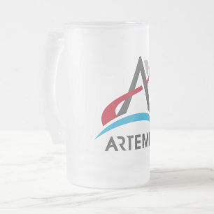 Caneca De Cerveja Vidro Jateado Programa NASA Artemis Logotipo Mars 2024 Astronaut