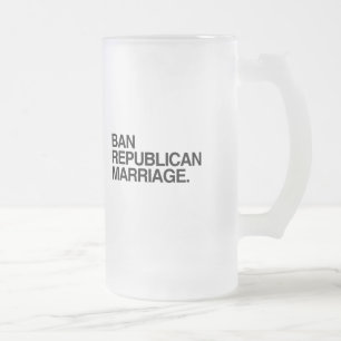 CANECA DE CERVEJA VIDRO JATEADO PROIBIR CASAMENTO REPUBLICANO