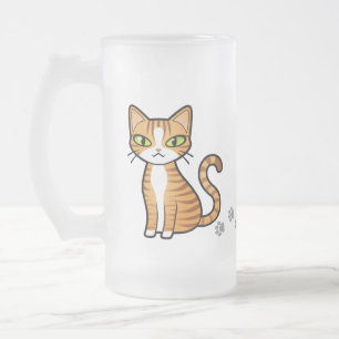 Caneca De Cerveja Vidro Jateado Projete seu próprio gato dos desenhos animados