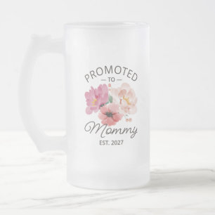 Caneca De Cerveja Vidro Jateado Promovida a Mamãe Est 2027 Anúncio de Nova Mamãe V