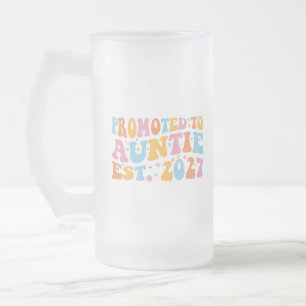 Caneca De Cerveja Vidro Jateado Promovida a Tia Est 2027 Nova Tia