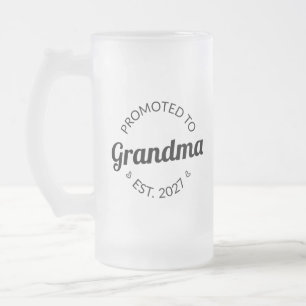 Caneca De Cerveja Vidro Jateado Promovida a Vovó Est 2027 Nova Nana Eu