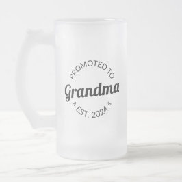 Caneca De Cerveja Vidro Jateado Promovido À Avó Est. 2024 I