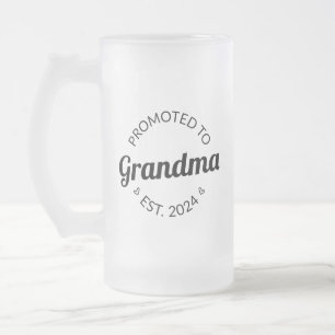 Caneca De Cerveja Vidro Jateado Promovido À Avó Est. 2024 I