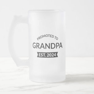 Caneca De Cerveja Vidro Jateado Promovido a Avô Est. 2024 II