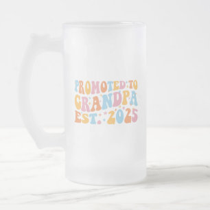 Caneca De Cerveja Vidro Jateado Promovido a Avô Est. 2025 III