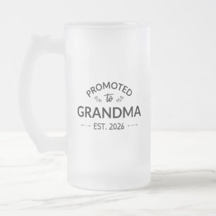 Caneca De Cerveja Vidro Jateado Promovido À Avó Est. 2026 II
