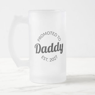 Caneca De Cerveja Vidro Jateado Promovido a Papai Est 2027 Novo Papai Chá de Bebê
