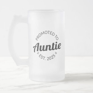 Caneca De Cerveja Vidro Jateado Promovido À Tia Est. 2025 I
