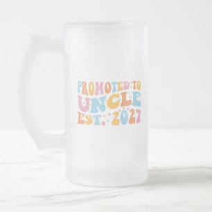 Caneca De Cerveja Vidro Jateado Promovido a Tio Est 2027 Novo Tio