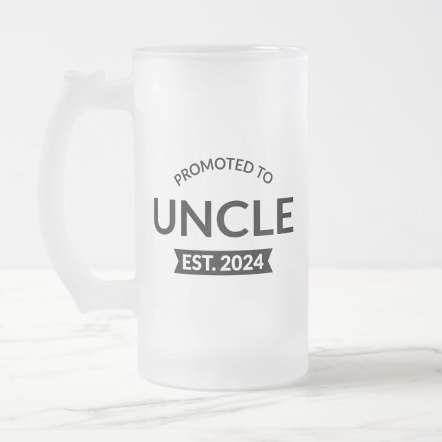 Caneca De Cerveja Vidro Jateado Promovido Ao Tio Est. 2024 II (Esquerda)