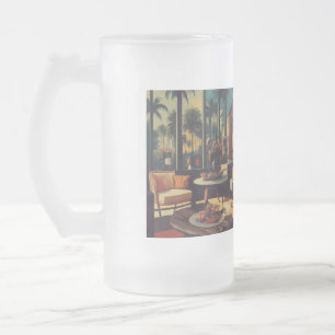 Caneca De Cerveja Vidro Jateado Pronto para Servir o Design de Bolo