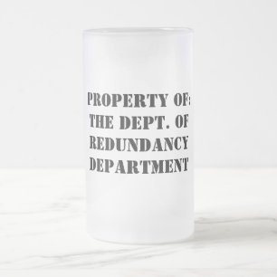 Caneca De Cerveja Vidro Jateado Propriedade do Departamento de Redundância