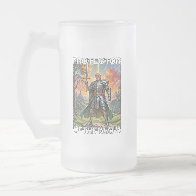 Caneca De Cerveja Vidro Jateado Protetor do Reino - Presidente Trump (Esquerda)