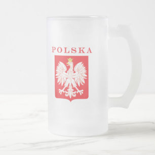 Caneca De Cerveja Vidro Jateado Protetor do vermelho de Polska Eagle