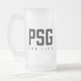 Caneca De Cerveja Vidro Jateado PSG Para a Vida