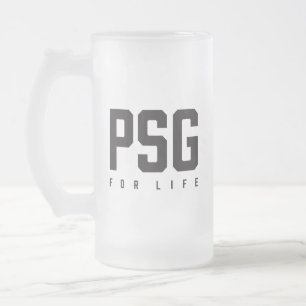 Caneca De Cerveja Vidro Jateado PSG Para a Vida