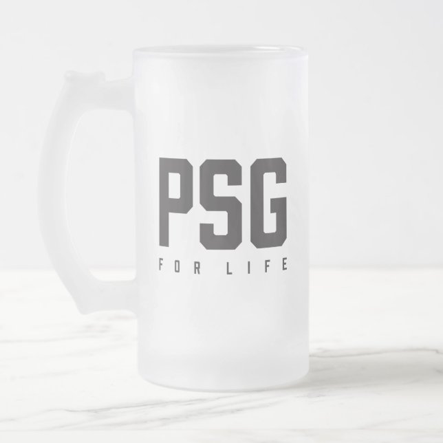 Caneca De Cerveja Vidro Jateado PSG Para a Vida (Esquerda)