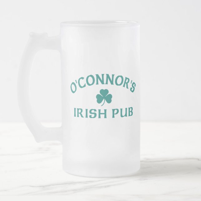 Caneca De Cerveja Vidro Jateado Pub Irlandês de O'Connor  (Esquerda)