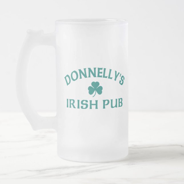 Caneca De Cerveja Vidro Jateado Pub Irlandês Donnelly's   (Esquerda)