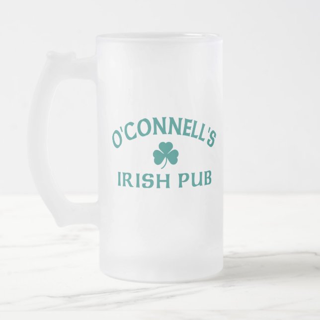 Caneca De Cerveja Vidro Jateado Pub Irlandês O'Connell's   (Esquerda)