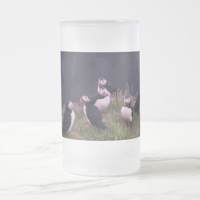 Caneca De Cerveja Vidro Jateado Puffins Atlântico (Centro)