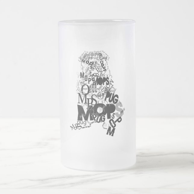 Caneca De Cerveja Vidro Jateado Pug (Centro)